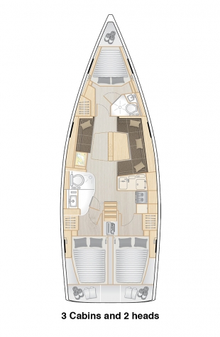 418 Plan - 3 Cabins & 2 Heads
